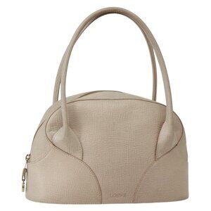 Authentic LOEWE Shoulder Bag Leather Beige Gold